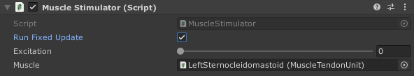 Screenshot of Muscle Stimulator with Run Fixed Update checked